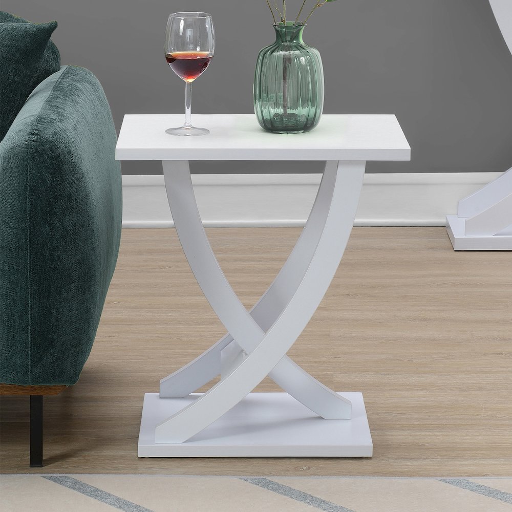 Newport Criss-Cross Chairside End Table. Picture 8