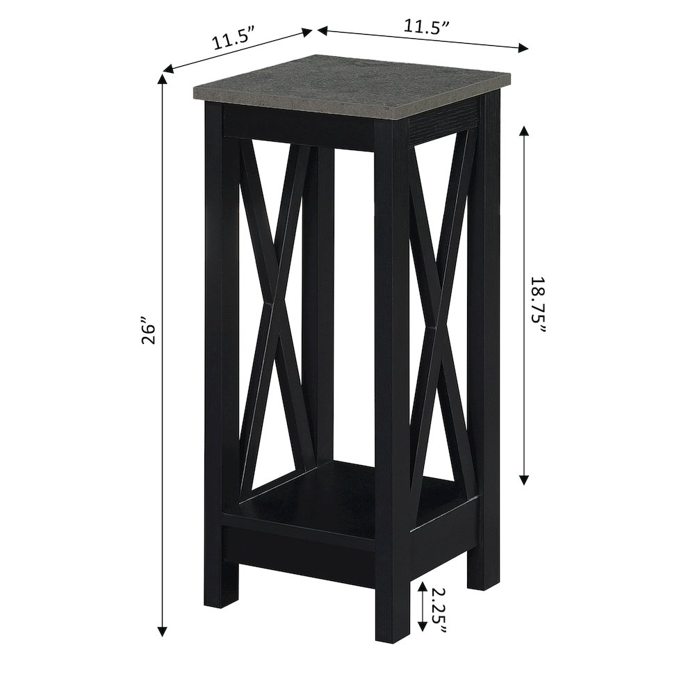 Oxford 2 Tier Plant Stand Cement/Black. Picture 5