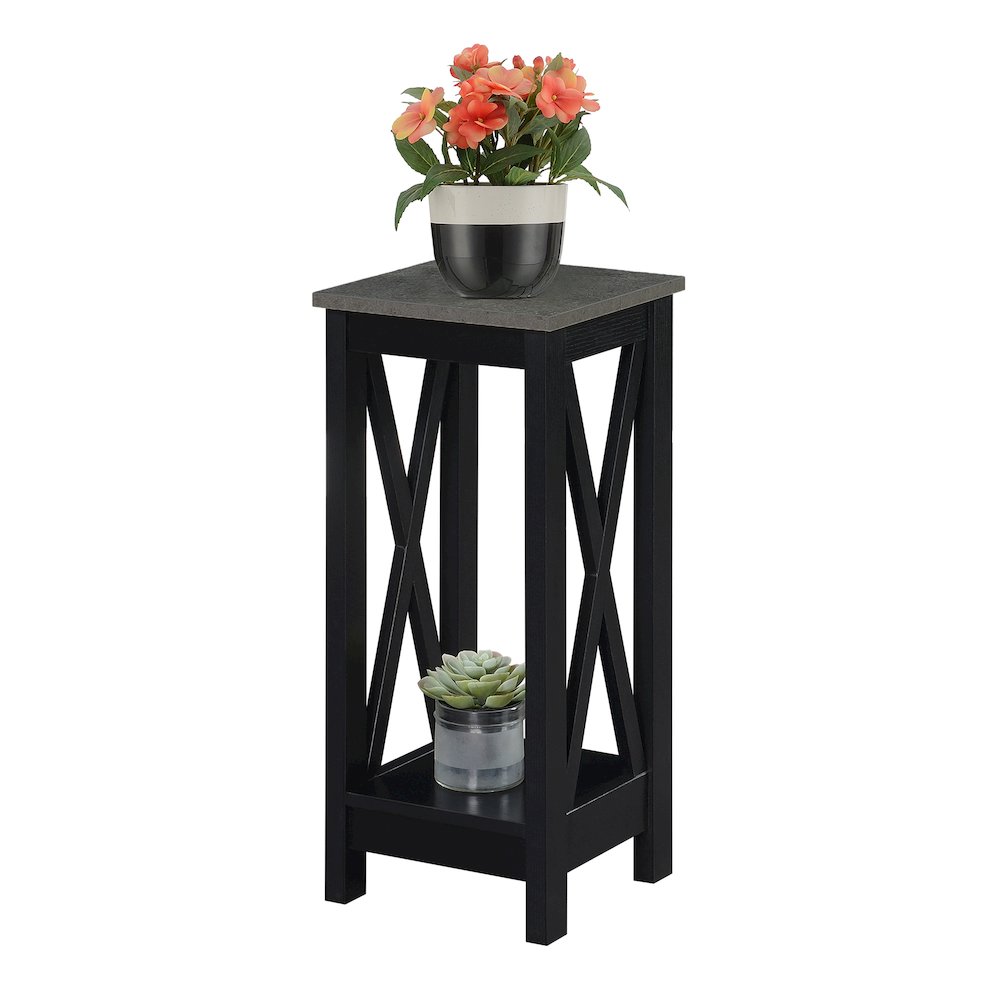Oxford 2 Tier Plant Stand Cement/Black. Picture 3