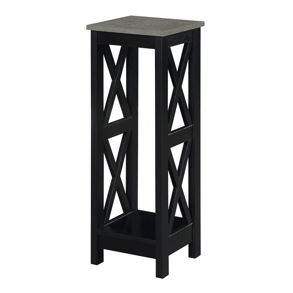 Oxford 2 Tier Tall Plant Stand Cement/Black. Picture 1