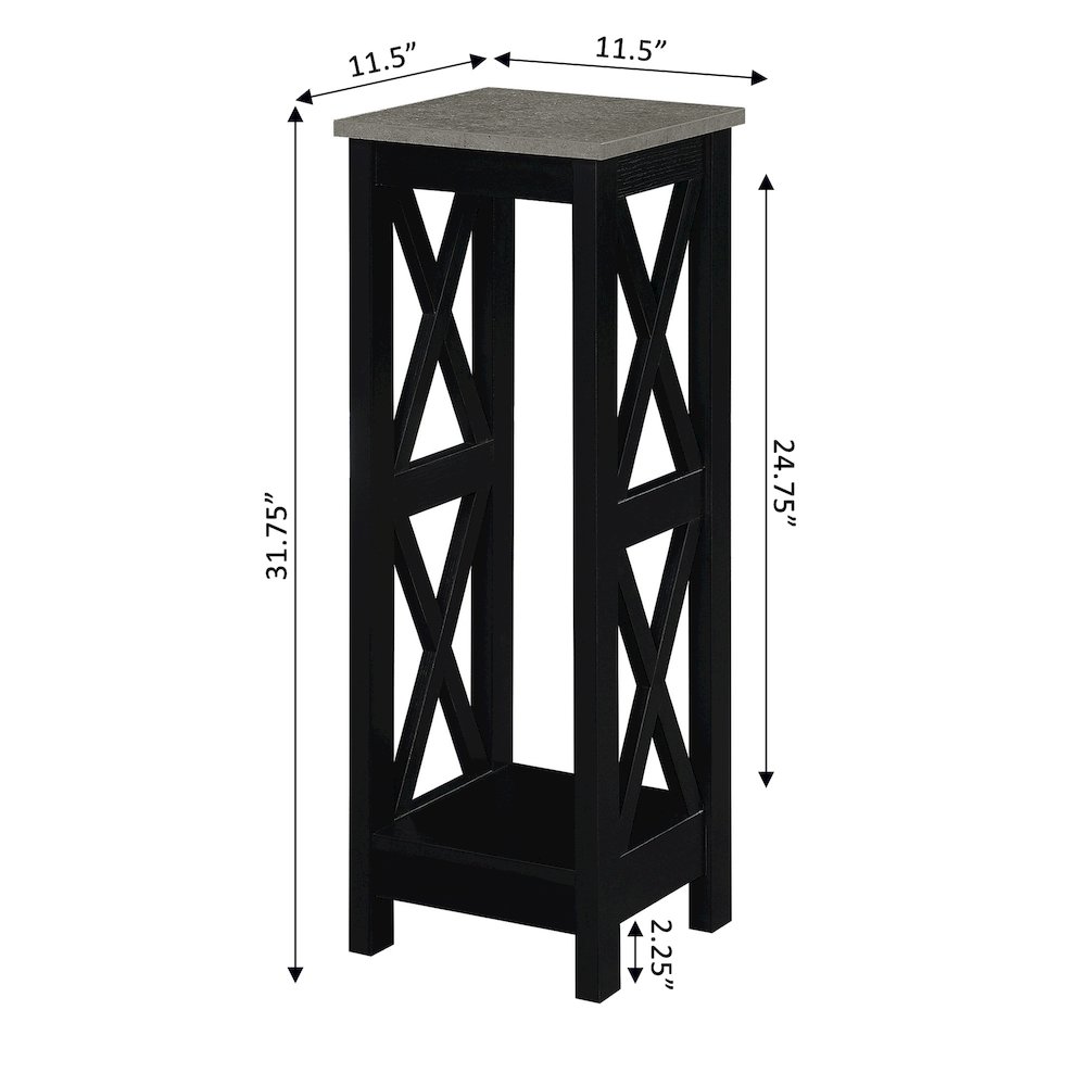 Oxford 2 Tier Tall Plant Stand Cement/Black. Picture 5