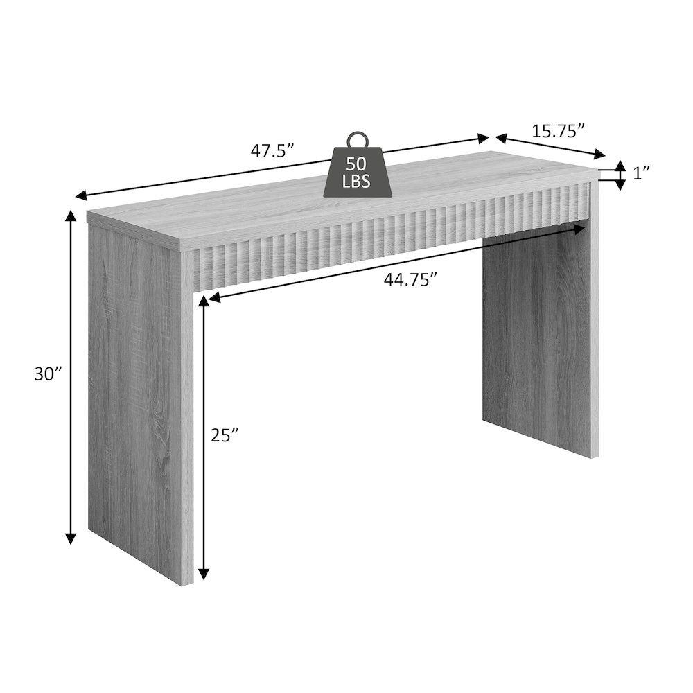 Northfield Carmel Fluted Entryway Hall Console Table/Desk. Picture 5