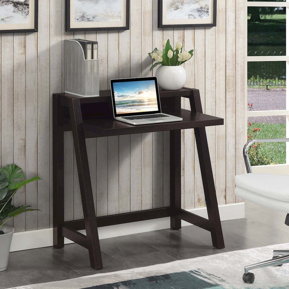 Newport Lilly 2 Tier Desk, Brown. Picture 2