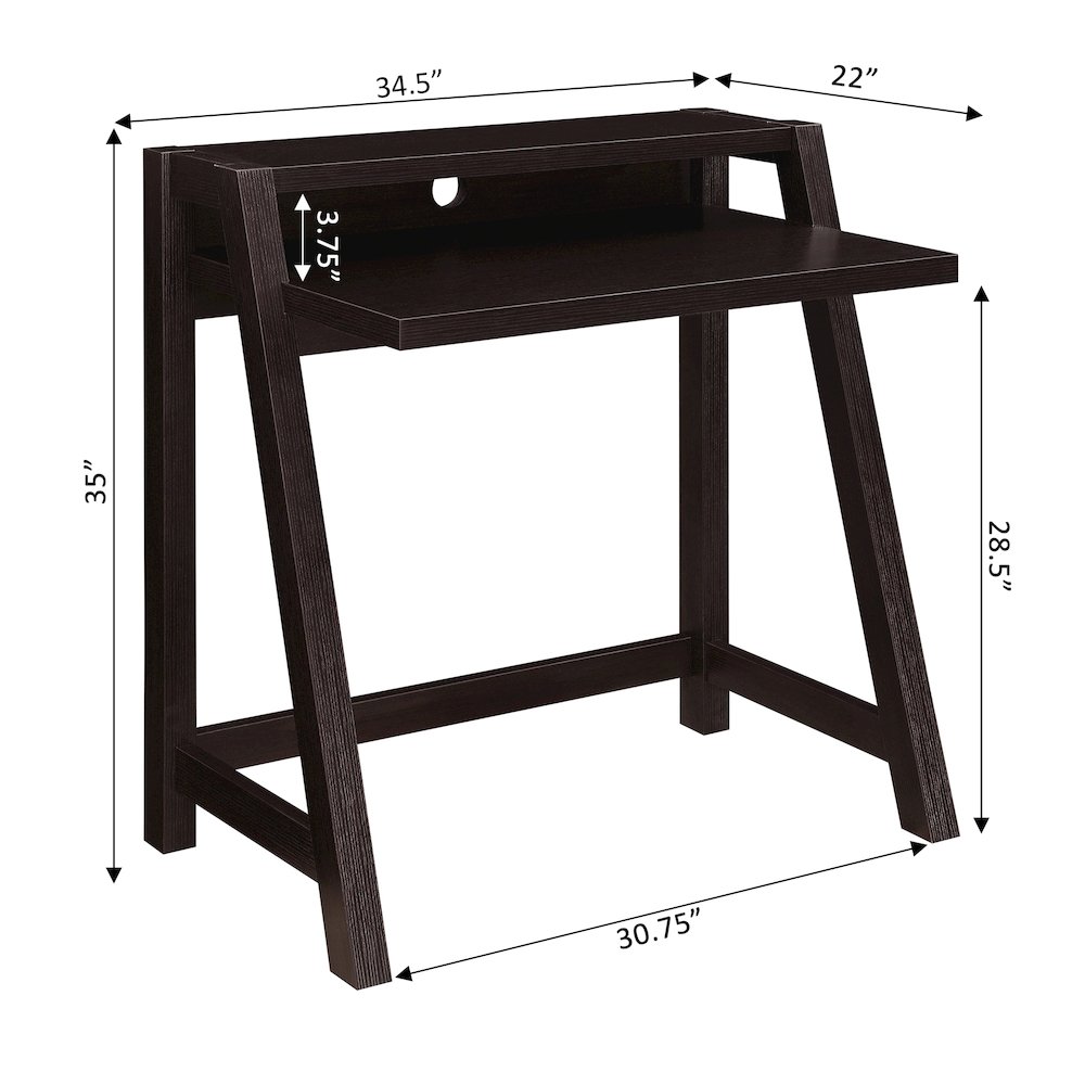 Newport Lilly 2 Tier Desk, Brown. Picture 4
