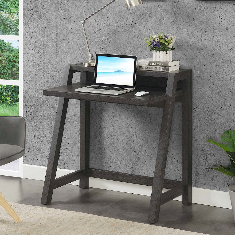 Newport Lilly 2 Tier Desk, Gray. Picture 2