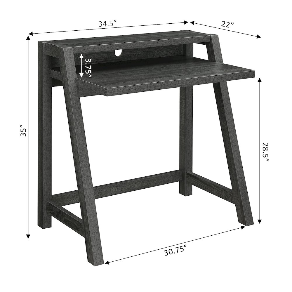 Newport Lilly 2 Tier Desk, Gray. Picture 4