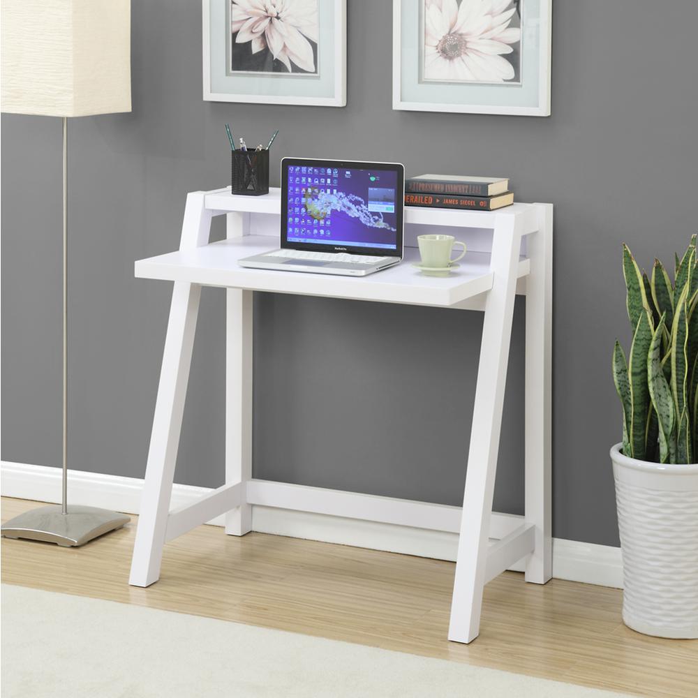Newport Lilly 2 Tier Desk, White. Picture 2