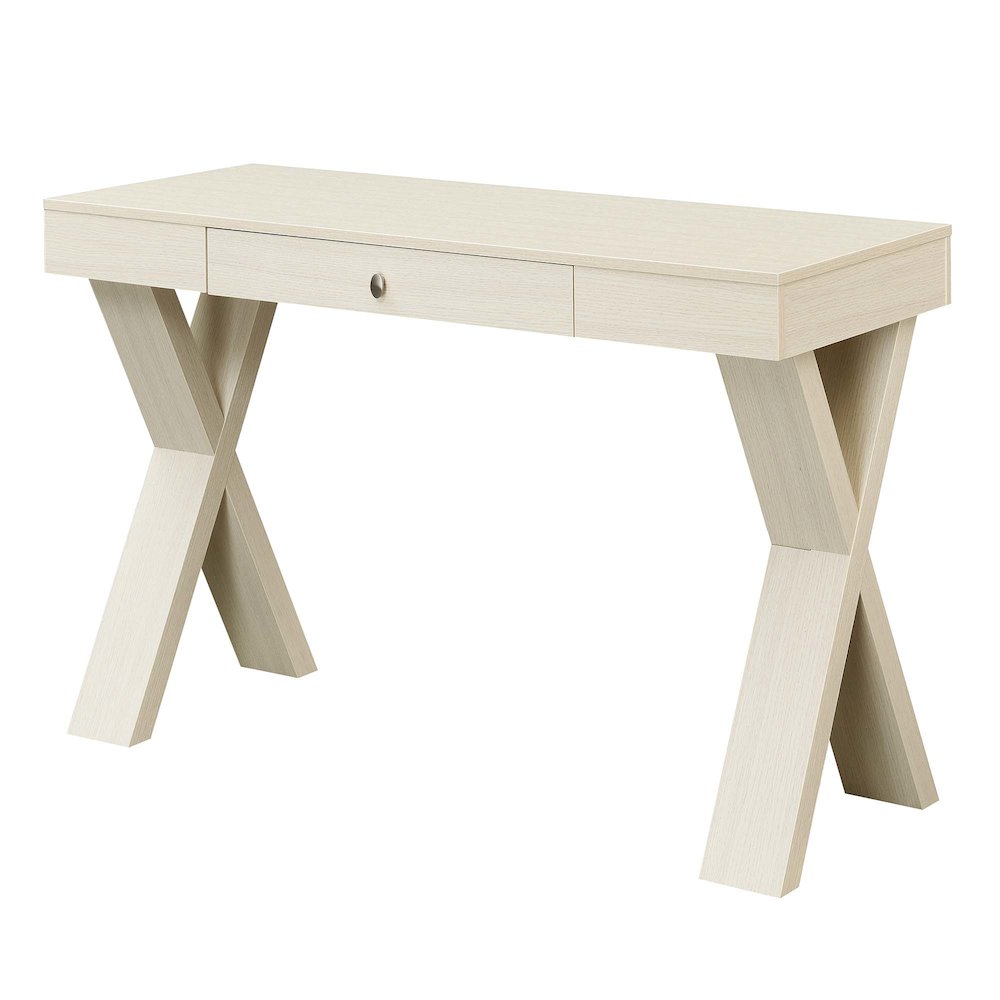 Newport 1 Drawer Desk, Ivory. Picture 1