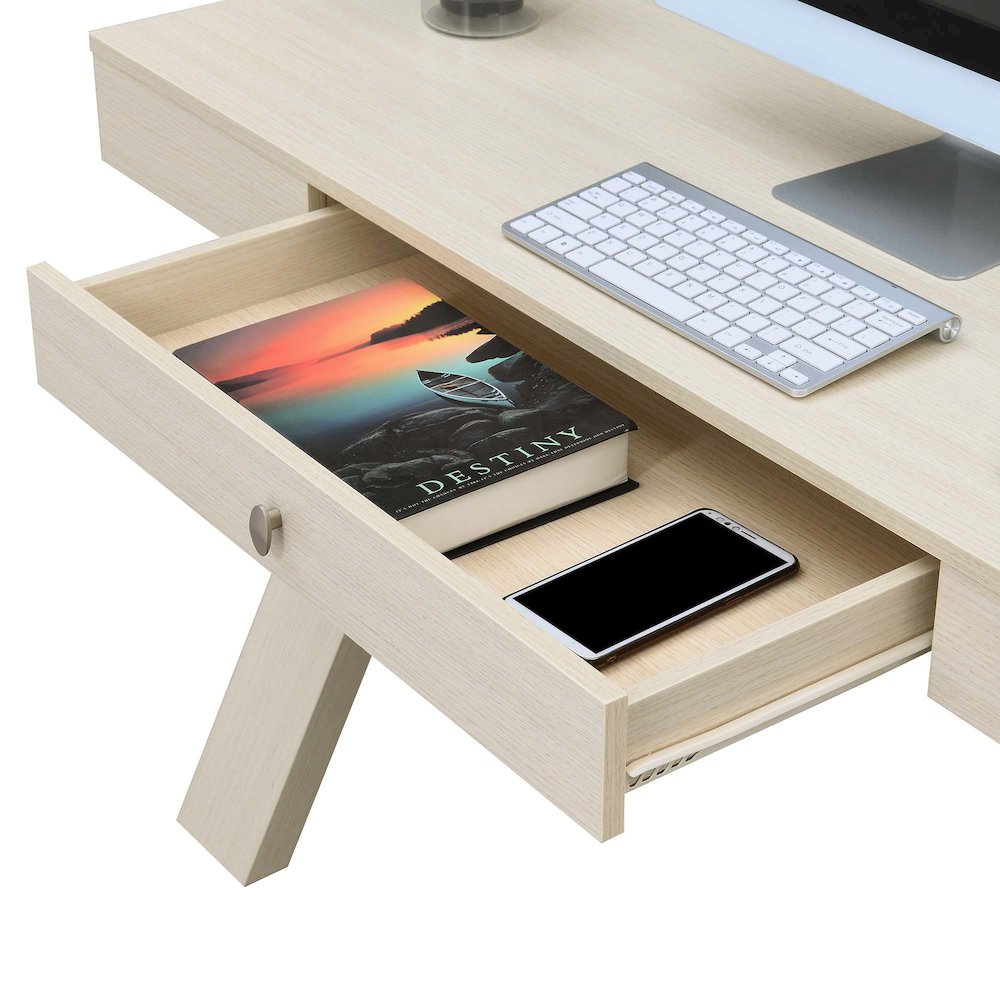 Newport 1 Drawer Desk, Ivory. Picture 5