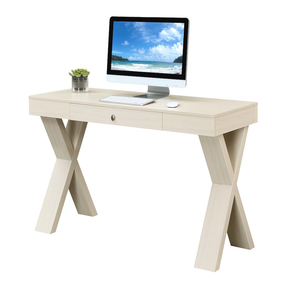 Newport 1 Drawer Desk, Ivory. Picture 3