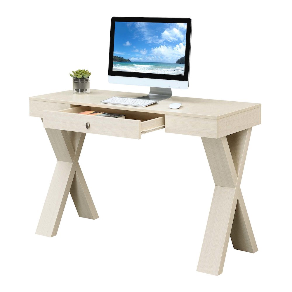 Newport 1 Drawer Desk, Ivory. Picture 4