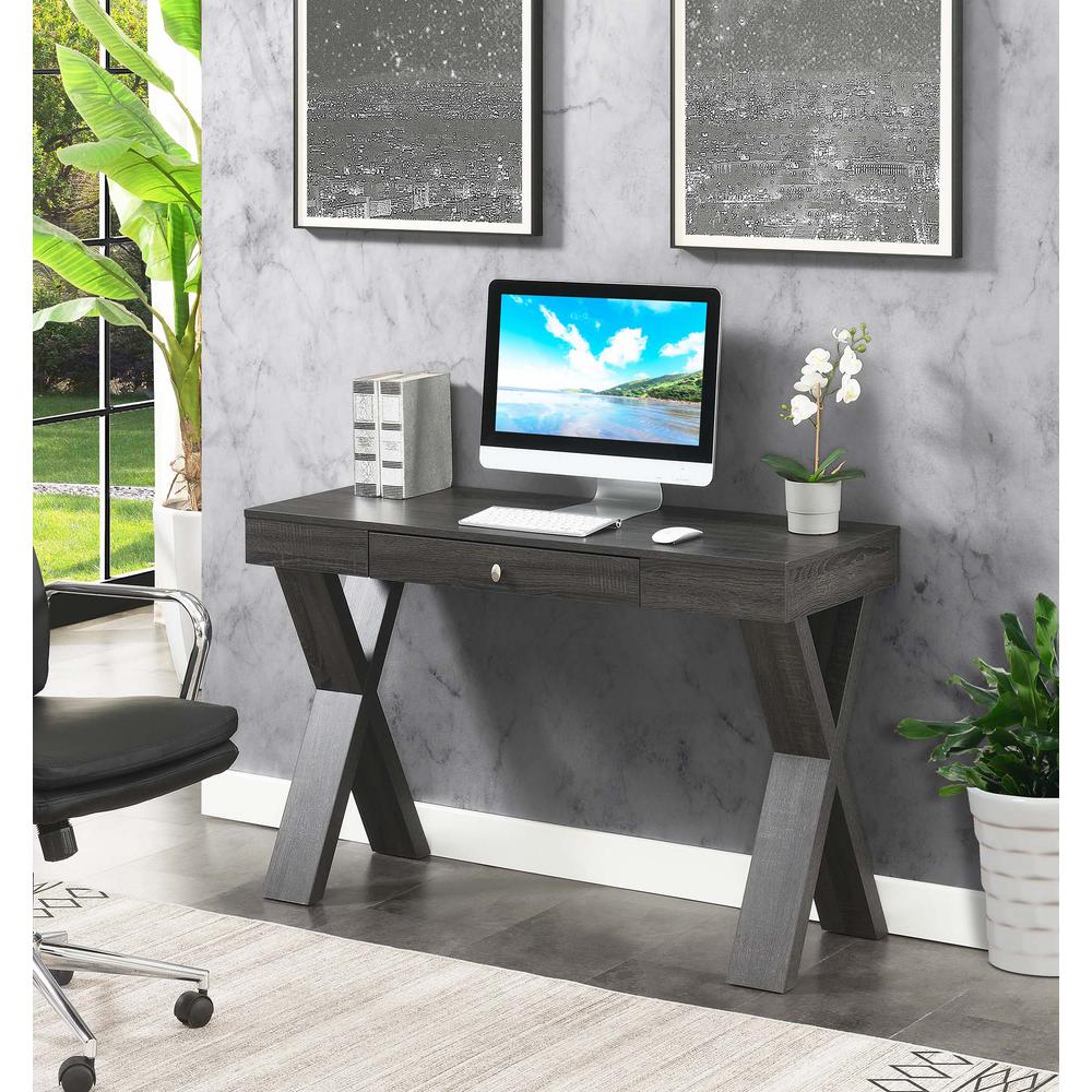 Newport 1 Drawer Desk, Weathered Gray. Picture 1