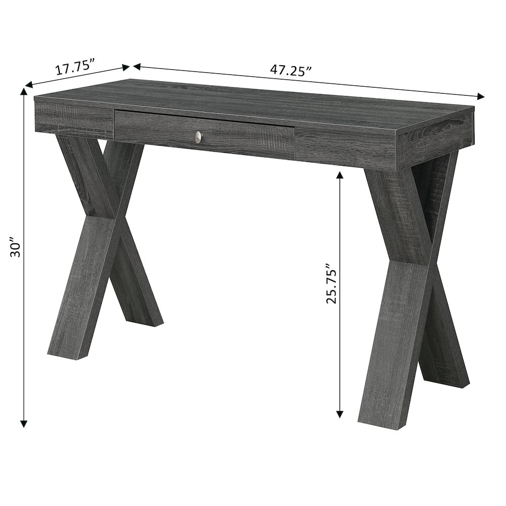 Newport 1 Drawer Desk, Weathered Gray. Picture 6