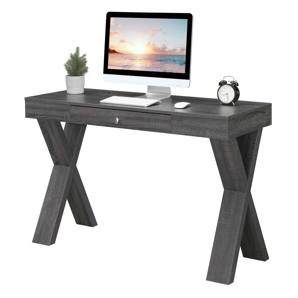 Newport 1 Drawer Desk, Weathered Gray. Picture 2