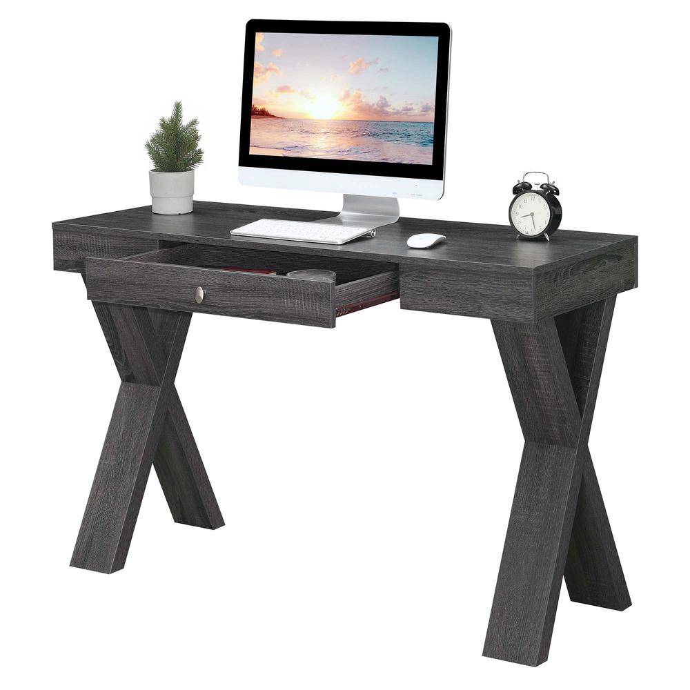 Newport 1 Drawer Desk, Weathered Gray. Picture 3