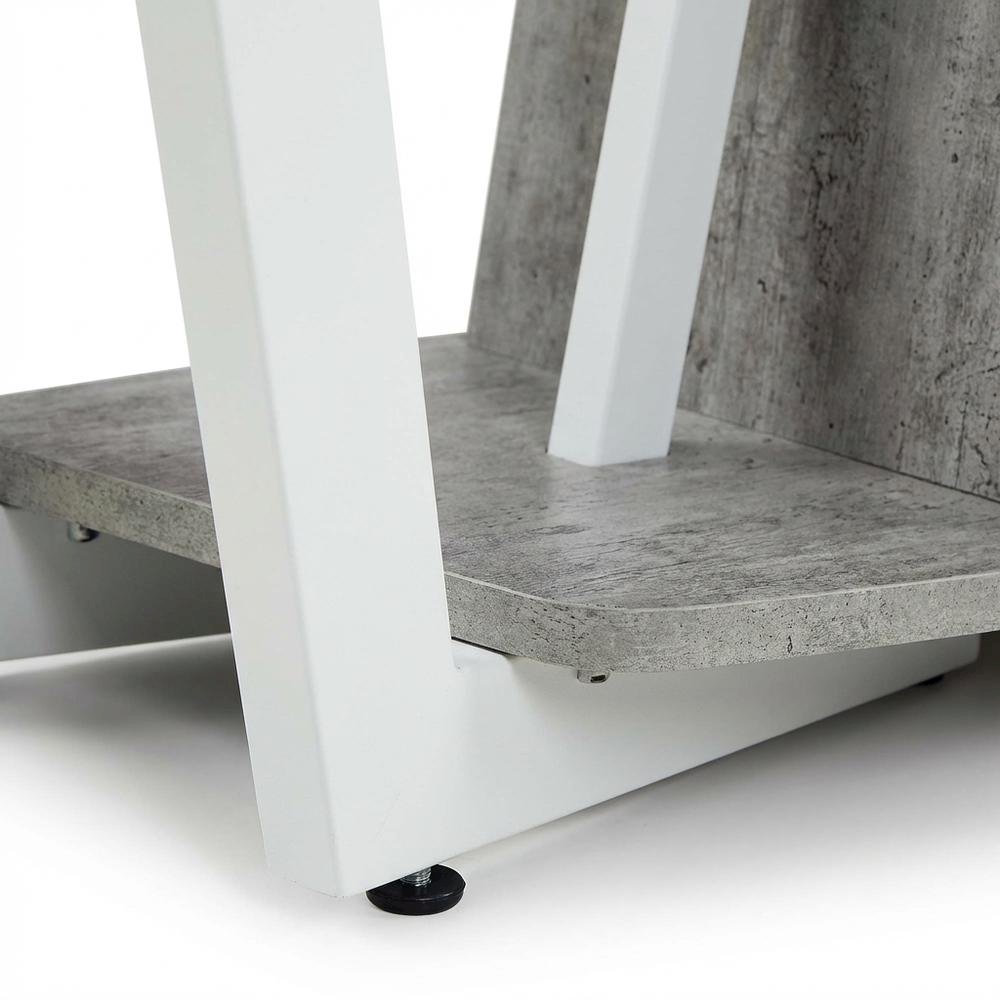 White powder-coated metal TV stand with shelves for 65-inch TVs. Picture 6