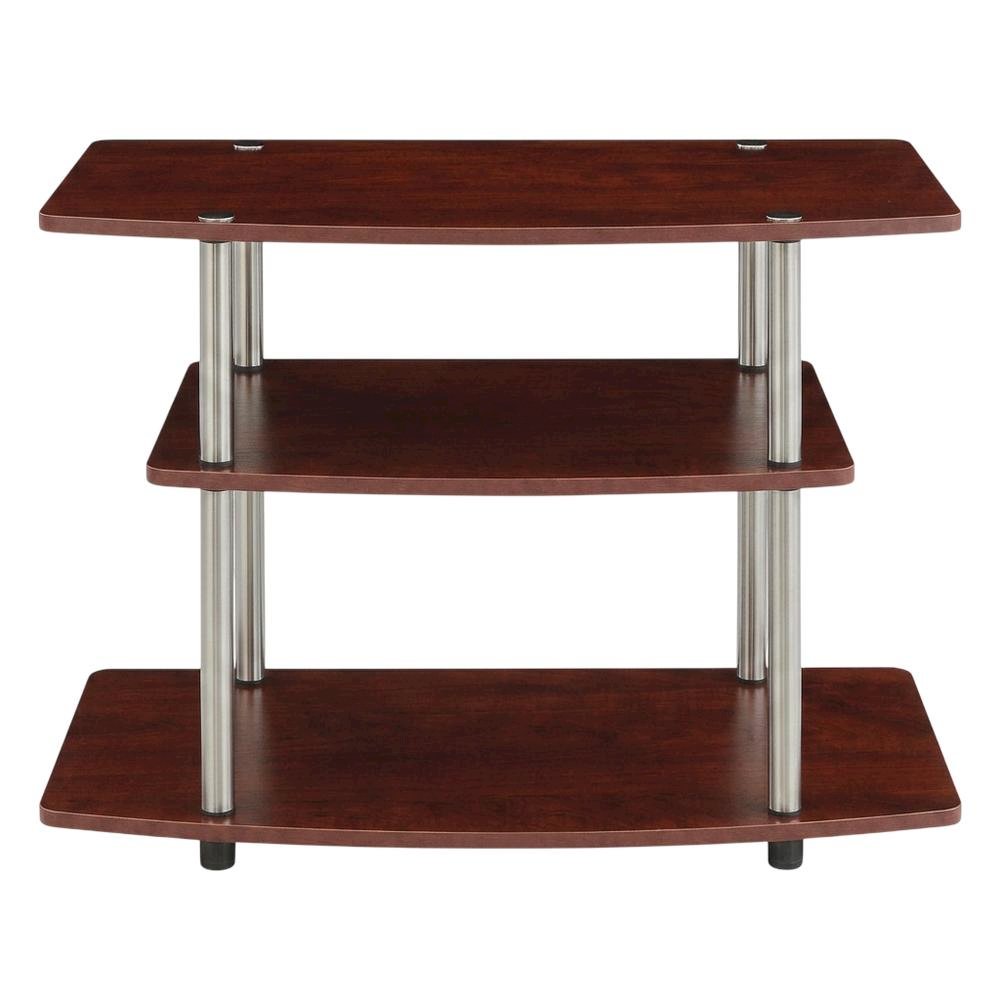 Wide TV Stand in Neutral Finish for Up to 46-Inch Screens with 3-Tier Storage. Picture 6
