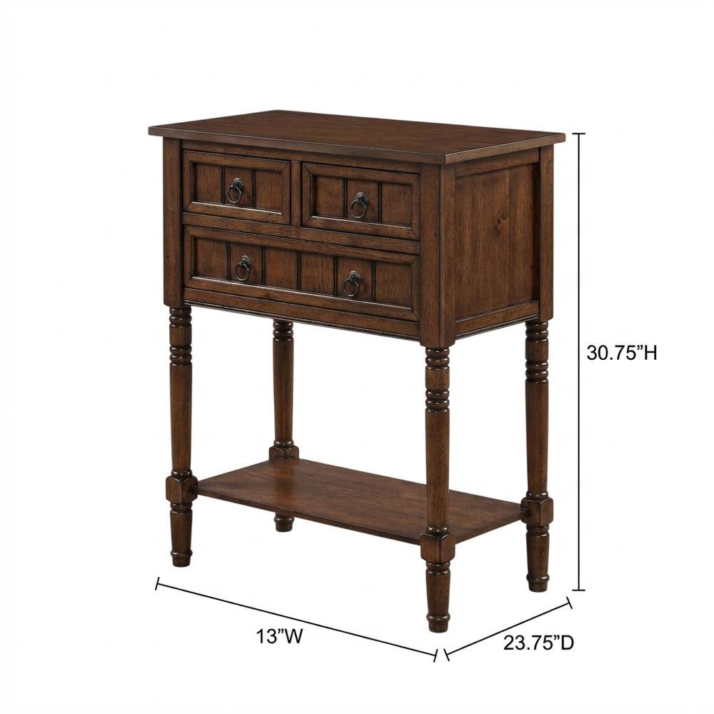 Brown Hall Table, MDF Dark Oak Finish, Slim Entryway Console. Picture 7