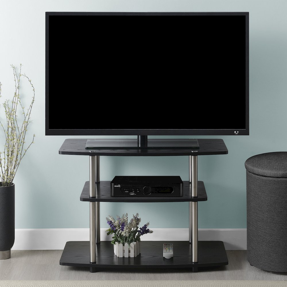 Designs2Go No Tools 3 Tier TV Stand for TVs up to 37 Inches. Picture 2