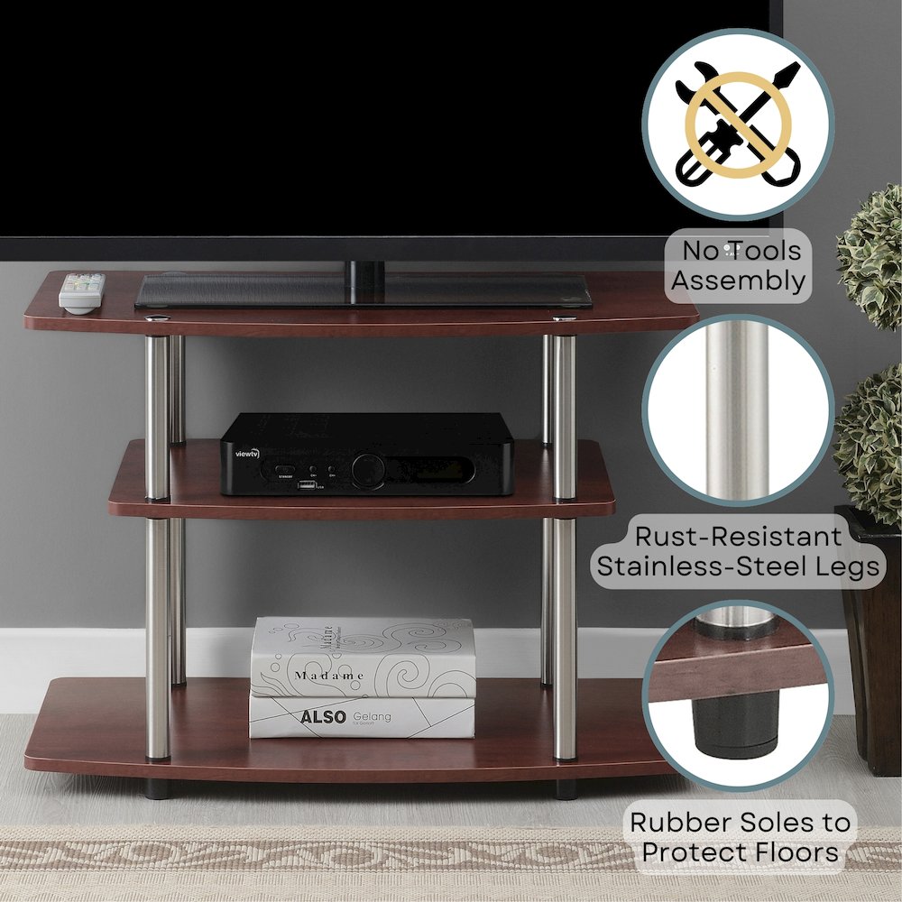 Designs2Go No Tools 3 Tier TV Stand for TVs up to 37 Inches. Picture 4