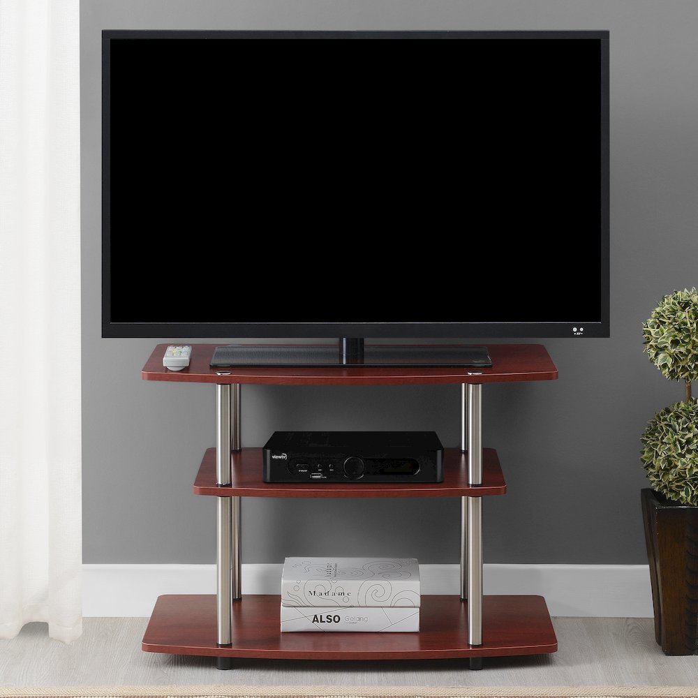 Designs2Go No Tools 3 Tier TV Stand for TVs up to 37 Inches. Picture 2