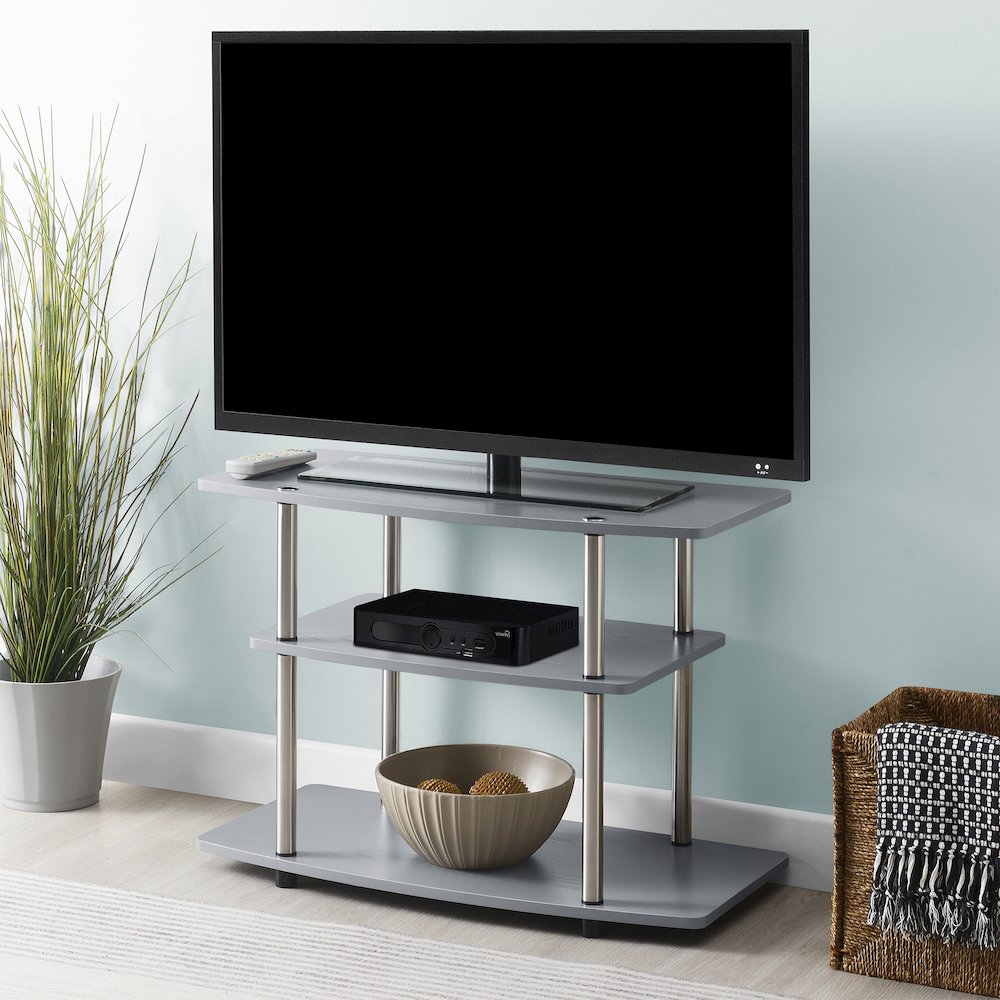 Designs2Go No Tools 3 Tier TV Stand for TVs up to 37 Inches. Picture 2