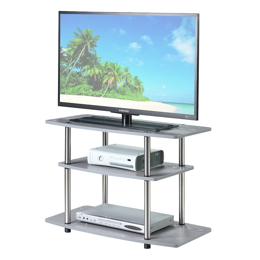 Designs2Go No Tools 3 Tier TV Stand for TVs up to 37 Inches. Picture 2