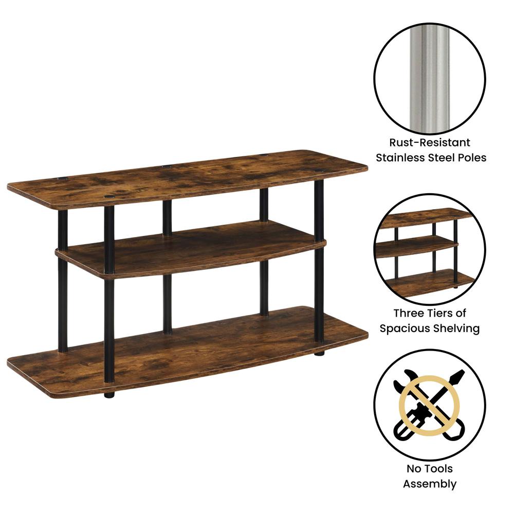 No Tools 3 Tier Wide TV Stand for TVs up to 46 Inches. Picture 2
