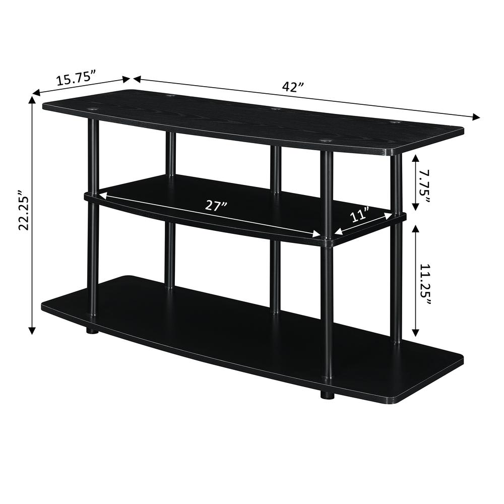 No Tools 3 Tier Wide TV Stand for TVs up to 46 Inches. Picture 4