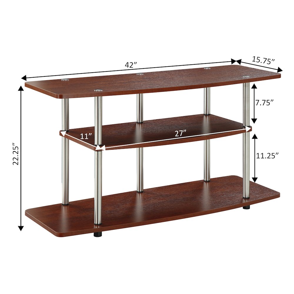 No Tools 3 Tier Wide TV Stand for TVs up to 46 Inches. Picture 5