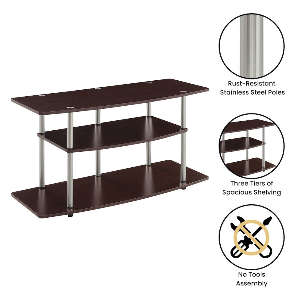 No Tools 3 Tier Wide TV Stand for TVs up to 46 Inches. Picture 4