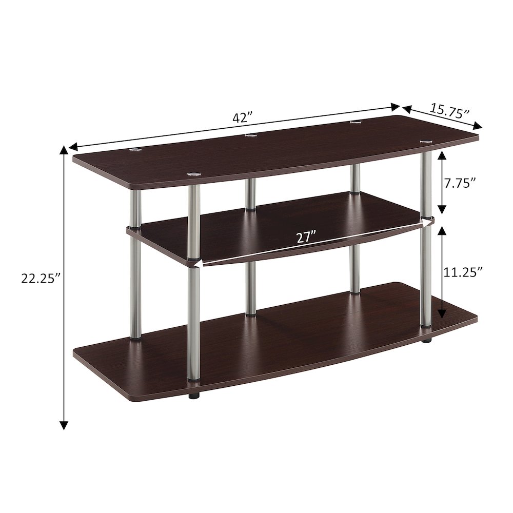 No Tools 3 Tier Wide TV Stand for TVs up to 46 Inches. Picture 5