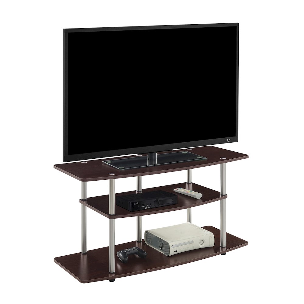No Tools 3 Tier Wide TV Stand for TVs up to 46 Inches. Picture 3