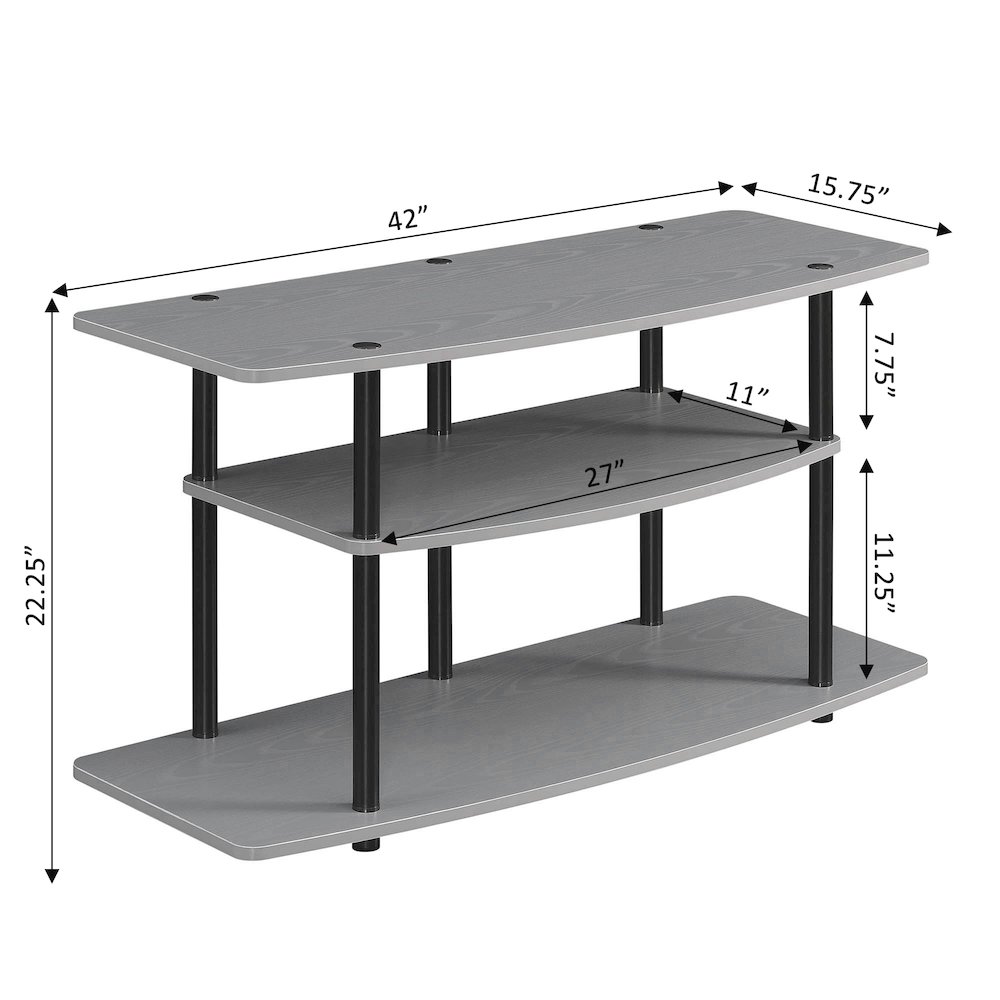 No Tools 3 Tier Wide TV Stand for TVs up to 46 Inches. Picture 5