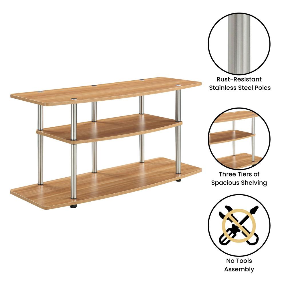 No Tools 3 Tier Wide TV Stand for TVs up to 46 Inches. Picture 2