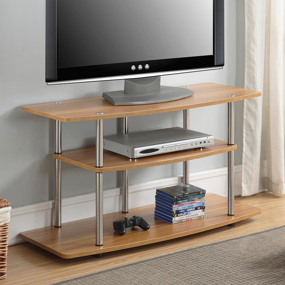 No Tools 3 Tier Wide TV Stand for TVs up to 46 Inches. Picture 3