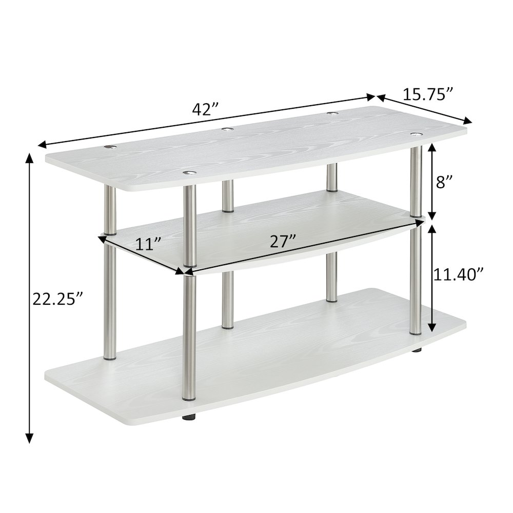 No Tools 3 Tier Wide TV Stand for TVs up to 46 Inches. Picture 5