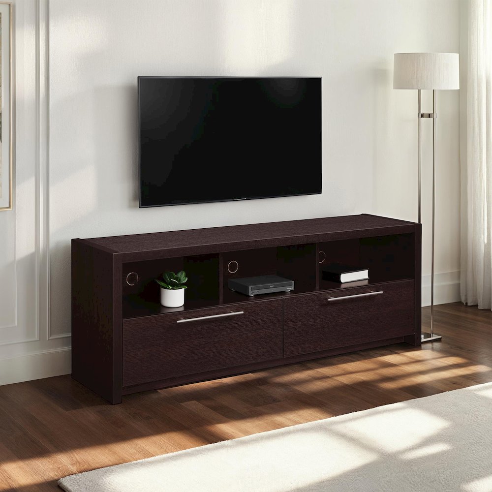 Newport Marbella TV Stand with Cabinets and Shelves for TVs up to 65 Inches. Picture 2