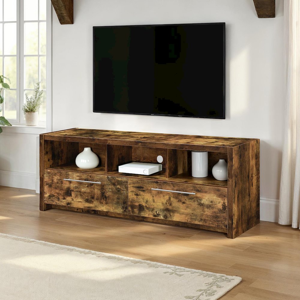 Newport Marbella TV Stand with Cabinets and Shelves for TVs up to 65 Inches. Picture 2