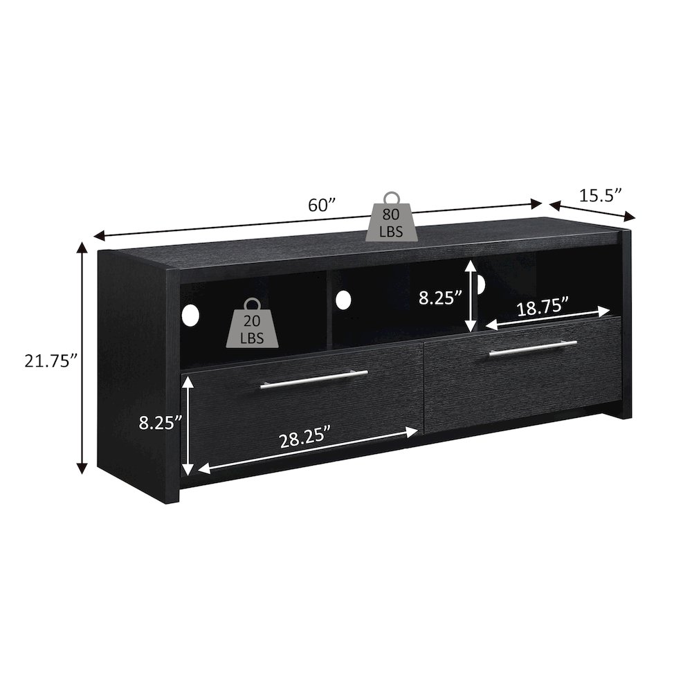 Newport Marbella TV Stand with Cabinets and Shelves for TVs up to 65 Inches. Picture 6