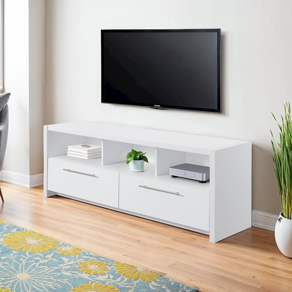 Newport Marbella TV Stand with Cabinets and Shelves for TVs up to 65 Inches. Picture 3