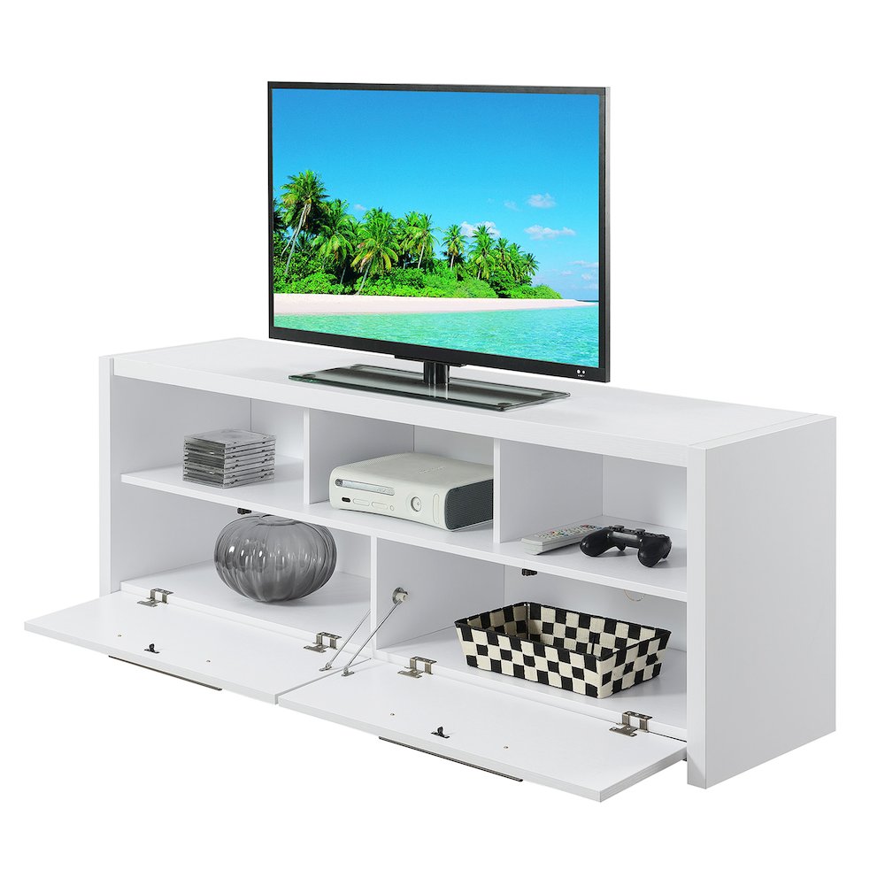 Newport Marbella TV Stand with Cabinets and Shelves for TVs up to 65 Inches. Picture 2