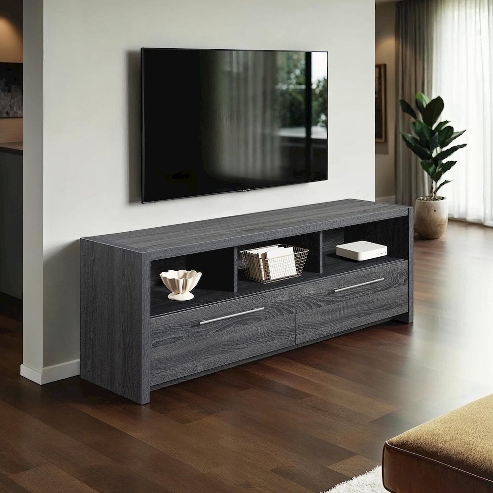 Newport Marbella TV Stand with Cabinets and Shelves for TVs up to 65 Inches. Picture 2