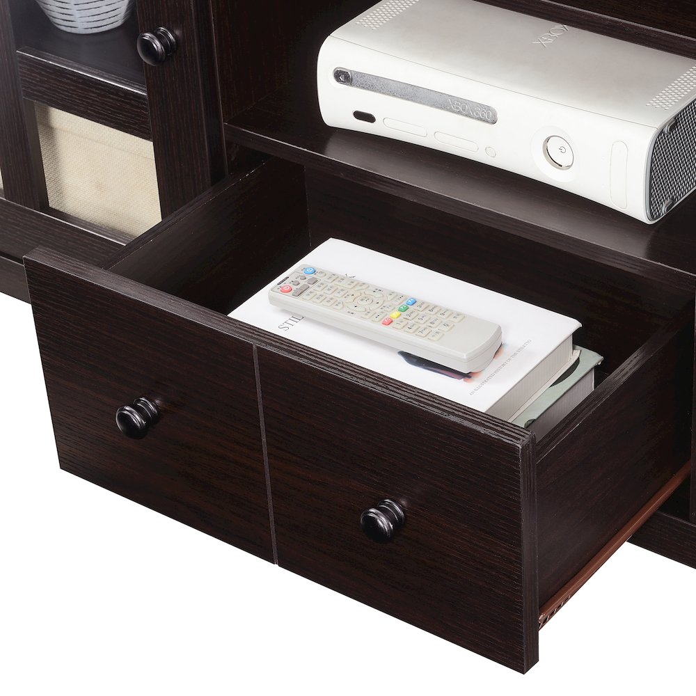 1 Drawer TV Stand with Storage Cabinets and Shelves for TVs up to 65 Inches. Picture 4