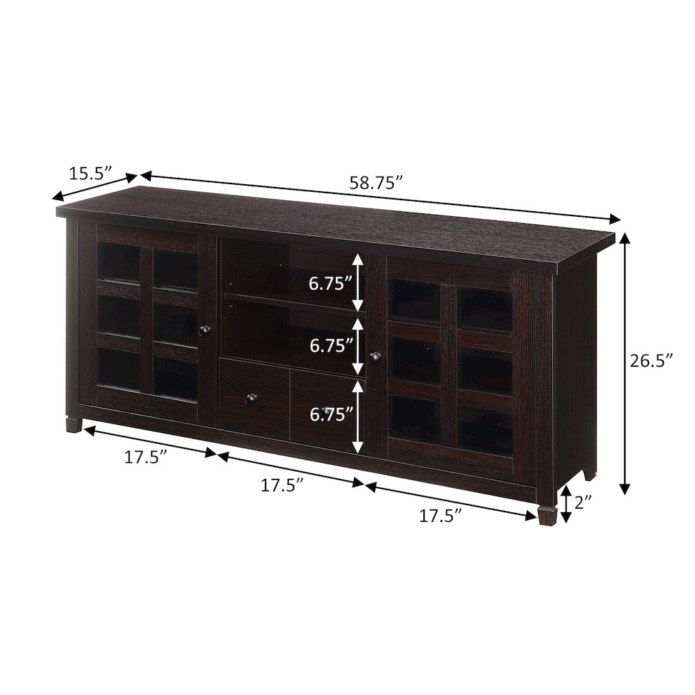 1 Drawer TV Stand with Storage Cabinets and Shelves for TVs up to 65 Inches. Picture 5