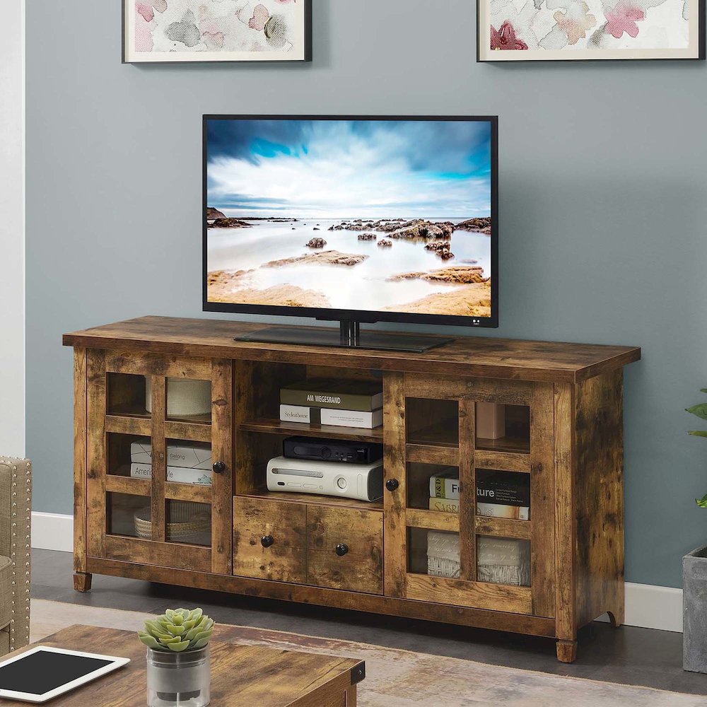 1 Drawer TV Stand with Storage Cabinets and Shelves for TVs up to 65 Inches. Picture 2