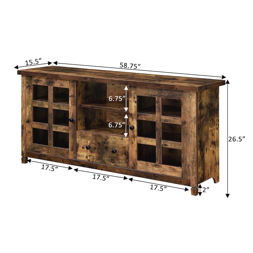 1 Drawer TV Stand with Storage Cabinets and Shelves for TVs up to 65 Inches. Picture 7