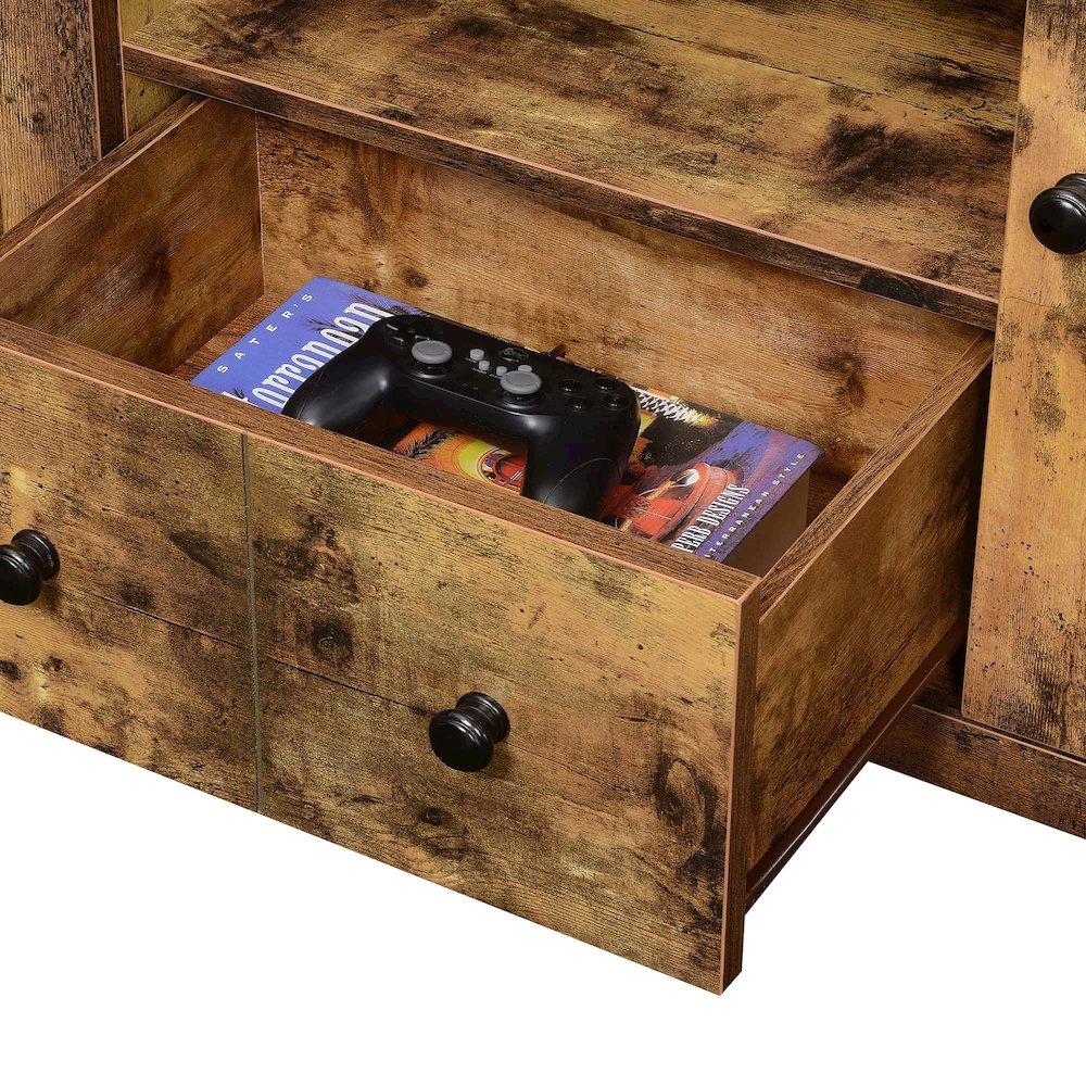 1 Drawer TV Stand with Storage Cabinets and Shelves for TVs up to 65 Inches. Picture 5