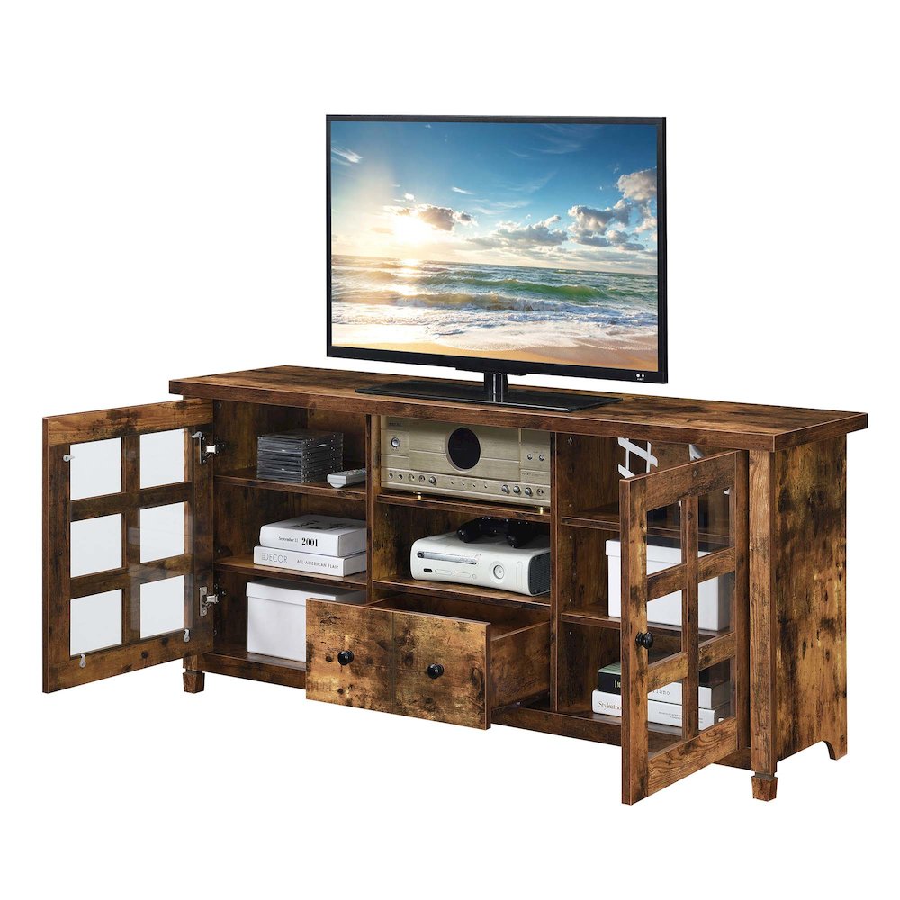 1 Drawer TV Stand with Storage Cabinets and Shelves for TVs up to 65 Inches. Picture 4