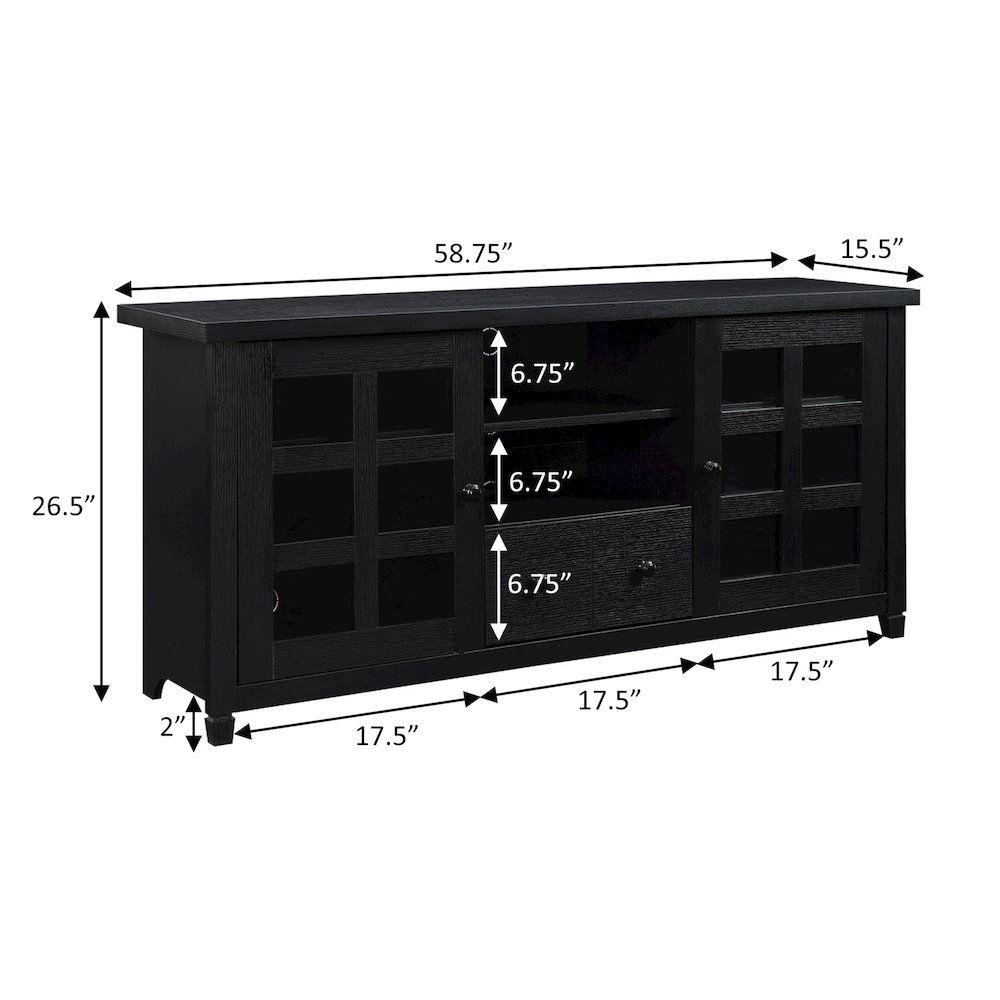 1 Drawer TV Stand with Storage Cabinets and Shelves for TVs up to 65 Inches. Picture 5